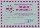 Carte membre bienfaiteur 1985 1986